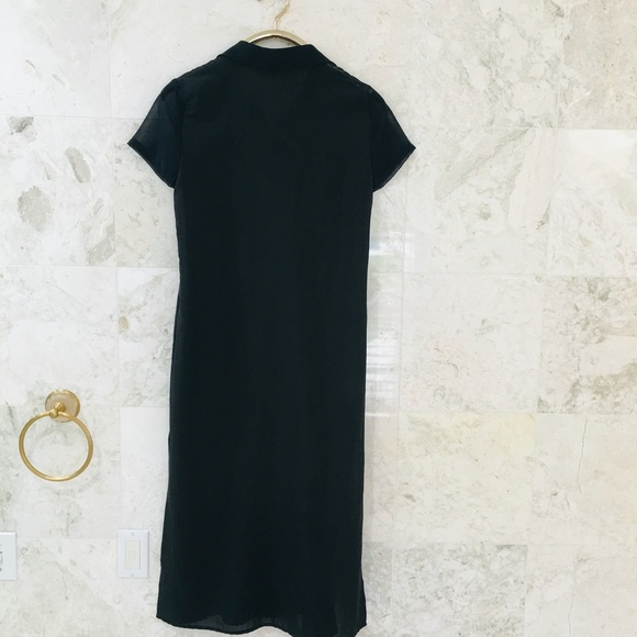 BCBGeneration {XS} Duster / Dress Black Sheer S/S - Picture 5 of 10
